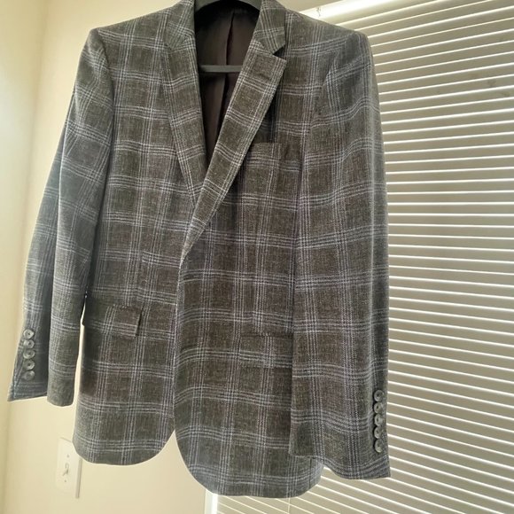 BOSS Hutsons Open Plaid Slim Fit Sport Coat - 42R - Like New